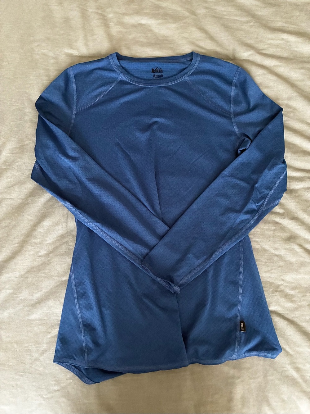 REI Women's Long-Sleeve Performance Crew in Blue